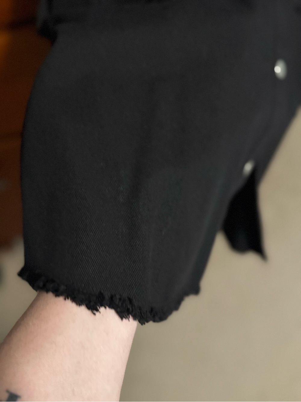 Lily Black Denim Rock n Roll Casual Jacket with Label Detail - Picture 4 of 5
